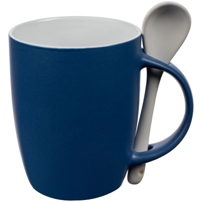 
                                            Mug with a spoon Cheer Up ver.2, blue
                                            