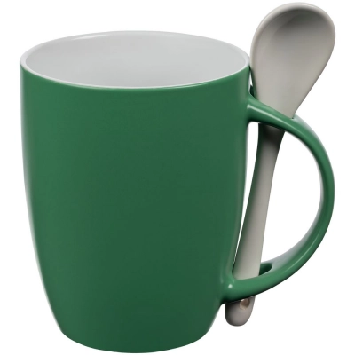 
                                            Mug with a spoon Cheer Up ver.2, green
                                            