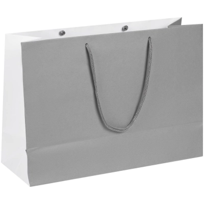 
                                                Bicolor paper package, white with gray.
                                                