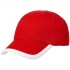 Honor baseball cap, red with white trim.