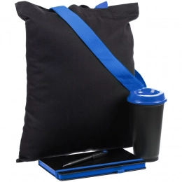 Velours Bag set, black with blue