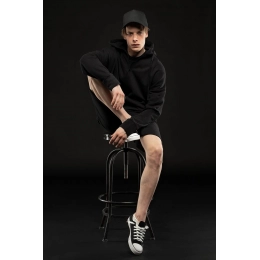 Unisex black H3 hoodie.