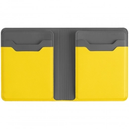 Cardholder with a compartment for Dual bills, yellow