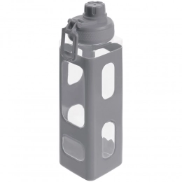 Square Fair gray water bottle.