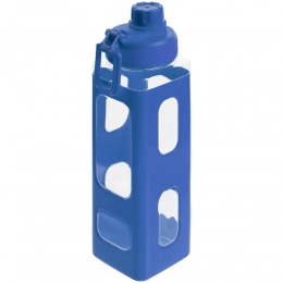 Square Fair blue water bottle.
