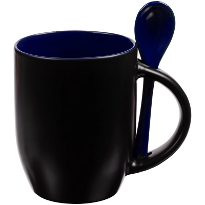
                                            Melty Chameleon Mug with Spoon, Black with Blue
                                            