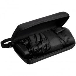 Folding Color Action umbrella, in a case, black.