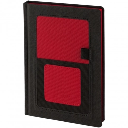 Mobile undated notebook, black and red.