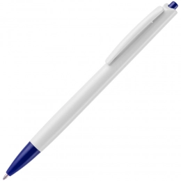 Tick ballpoint pen, white with blue