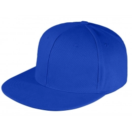 Snapback baseball cap with a straight visor, bright blue