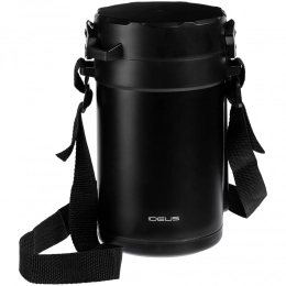 Jiayi food thermos in a thermal case, black.