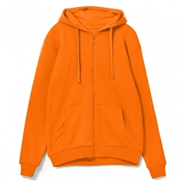 Siverga 2.0 orange hoodie with a zipper and a hood.