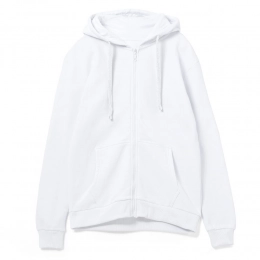 Siverga 2.0 Heavy white hoodie with a zipper and a hood.