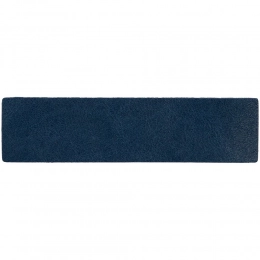 Leather belt label, blue.