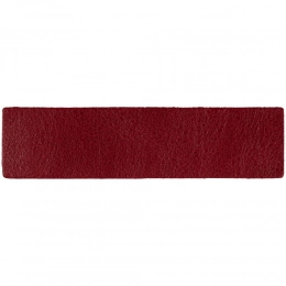 Leather belt label, red.