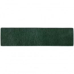 Leather belt label, green.