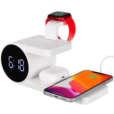 
                                            Wireless charging station with fullStack watch, white.
                                            