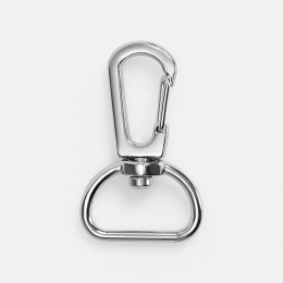 Застежка-карабин Snap hook, M, серебристая (хром)