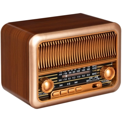 
                                                Brown Beatnik Bluetooth speaker with radio.
                                                