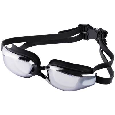 
                                                Underwater black mirrored swimming goggles.
                                                