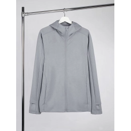 Unisex gray Begi hooded jacket.