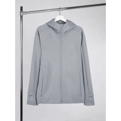 
                                                Unisex gray Begi hooded jacket.
                                                