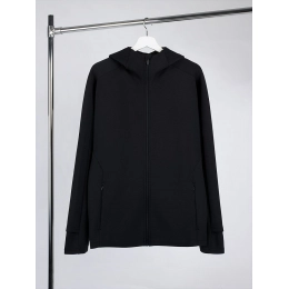 Unisex black Begi hooded jacket.