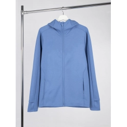 Unisex blue Begi hooded jacket.