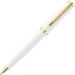 Ballpoint pen Letra Gold, glossy, white