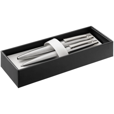 
                                            Набор из механического карандаша и ручки Poetica, серебристый
                                            