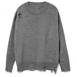 Oversized unisex Grunge sweater, grey.