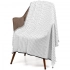 Fringy Blanket, white with black