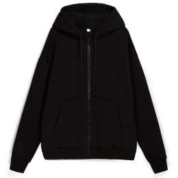 Unisex oversized black Zippy hoodie.