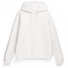 Unisex oversized Zippy hoodie, white.