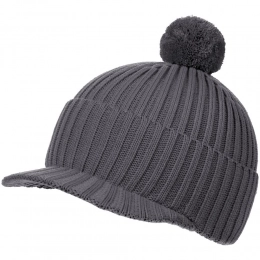 Knitted cap with a peak Peaky, grey (anthracite)