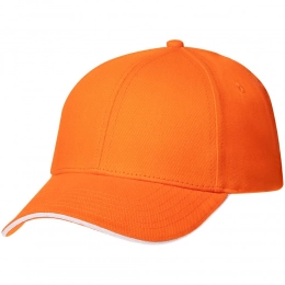 Spiker orange and white baseball cap.