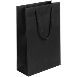 Paper bag Porta S, vertical, black.