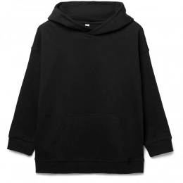 Oversized black Houdini kids hoodie.