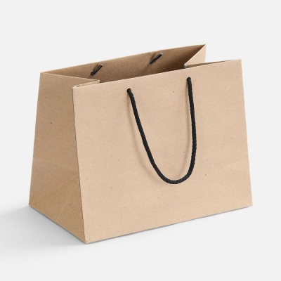 
                                                Stor paper bag, uncolored with black handles.
                                                