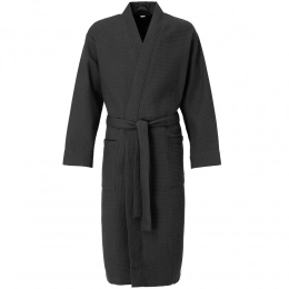 Waffle Kimono Robe, black