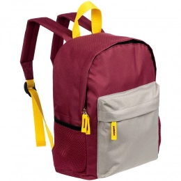 Kiddo children's backpack, burgundy with gray