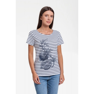 
                                                Women's T-shirt Grand Granat New, white with blue
                                                