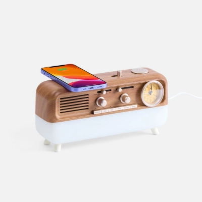 
                                            Bluetooth-колонка с беспроводной зарядкой, часами и подсветкой Multiverse, ver.2
                                            