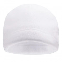 Fleecy white hat.