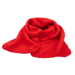 Fleecy red scarf.