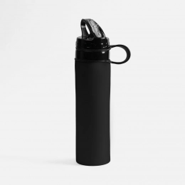 Folding Langfossen water bottle, black.