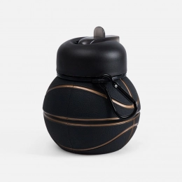 Folding water bottle Basketball Flex, black