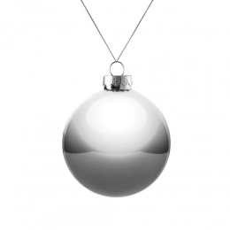 Christmas ball Finery Gloss, 8 cm, glossy silver.