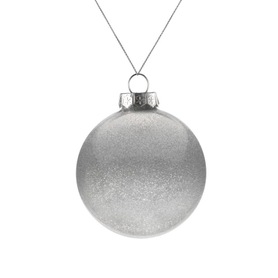 
                                                Елочный шар Finery Shine, 8 см, глянцевый серебристый с глиттером
                                                