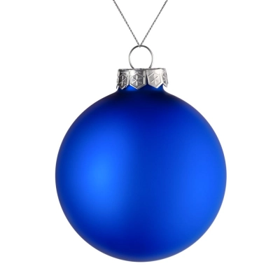 
                                                Christmas tree ornament Finery Matt, 10 cm, matte blue.
                                                